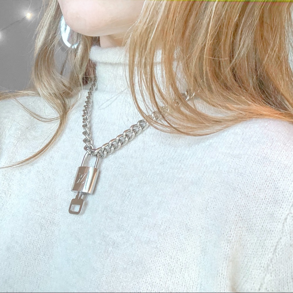 Authentic Louis Vuitton Lock Chain Necklace